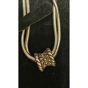 Diamonds International Snake Chain Necklace Marcasite Bead Accent